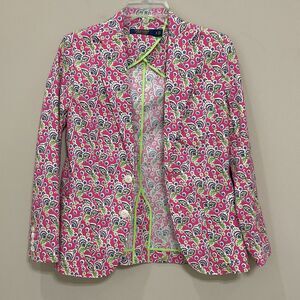 Polo Golf Floral Blazer Ralph Lauren Jacket Sz 2 Pink Colorful Cruise $225